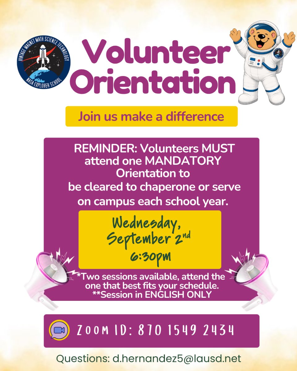 Volunteer Orientation PM